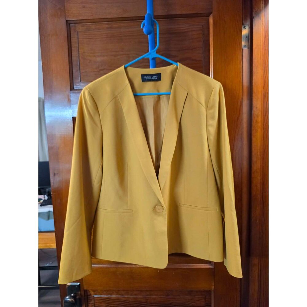 Evan-Picone Black Label Women’s Mustard Yellow Blazer XL Single Button